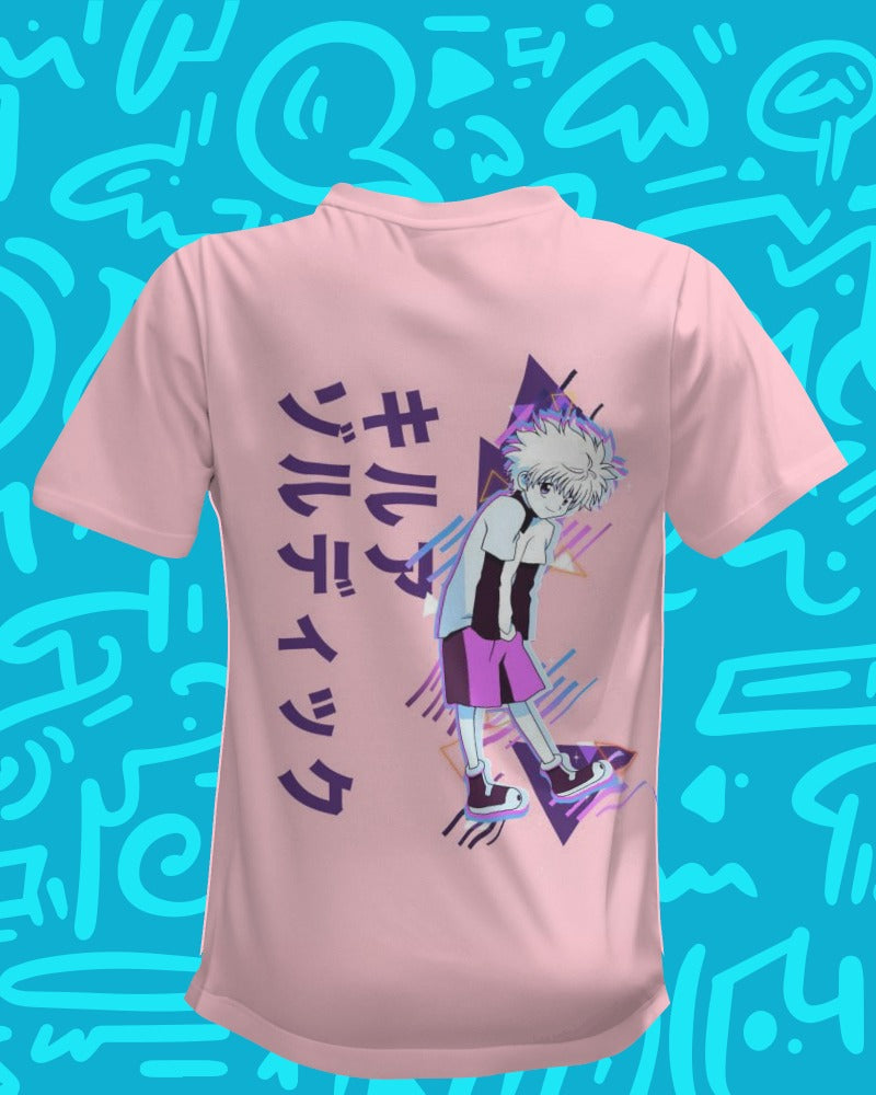 Killua Baka Premium Pink Oversized T Shirt |HUNTER X HUNTER FOXTALE