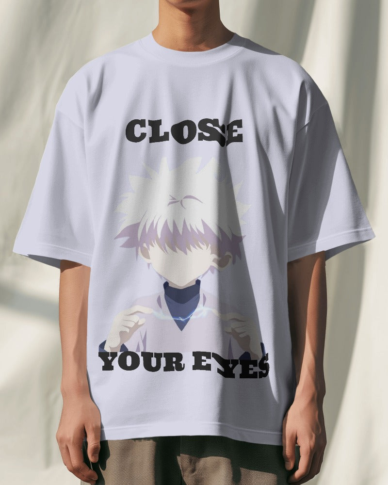 Killua Premium Lavendar Oversized T Shirt |HUNTER X HUNTER FOXTALE