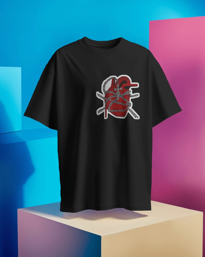 Kuorapika Heart Curse Premium Black Oversized T Shirt |HUNTER X HUNTER FOXTALE